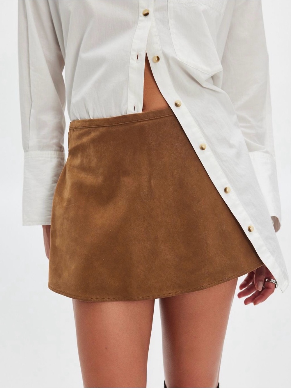 Free People Paradise Found Suede Skort